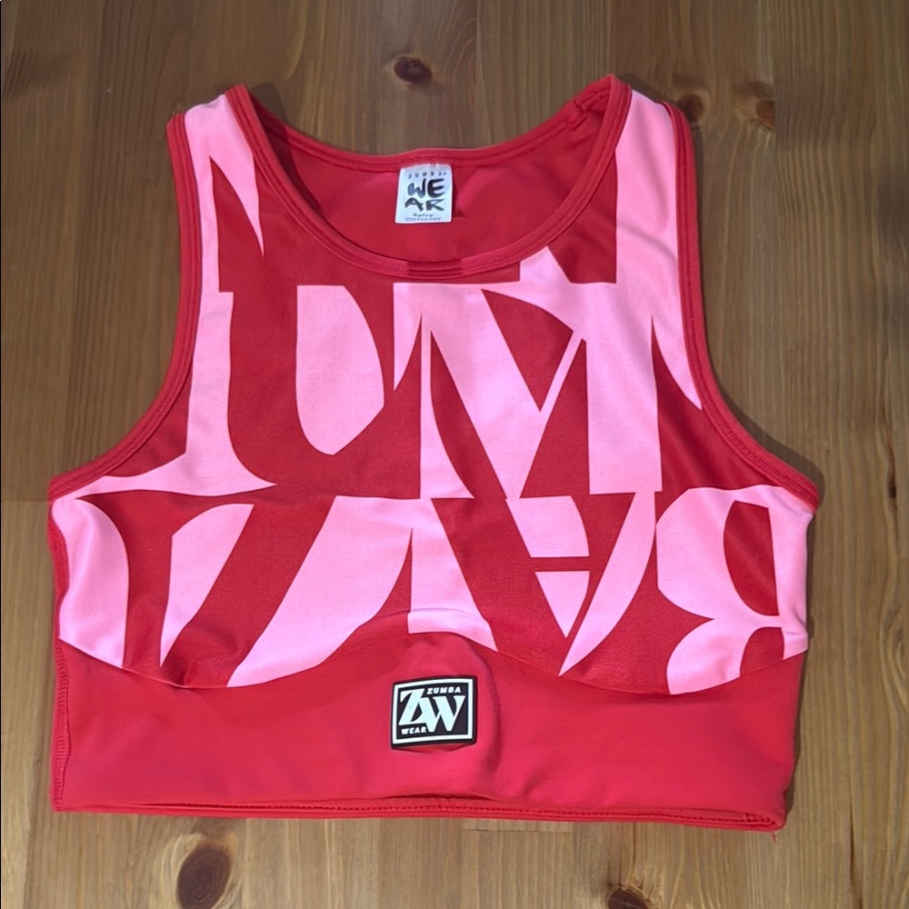 Zumba Red and Pink Sports Bra